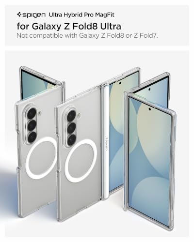 Image of Spigen Ultra Hybrid Pro MagFit Case for Samsung Z Fold 8 Ultra, Clear White