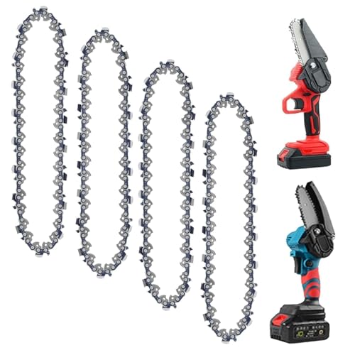 CadenaMotosierra,4 Piezas 6 Pulgadas CadenadeMotosierra, Paso 1/4' Número de Eslabones 37P Mini Eléctrica Inalámbrica CadenaMotosierra, Chainsaw Chain, Cadena de Motosierra de Repuesto (4)