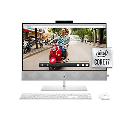 HP 27 Pavilion All-in-One PC, 10th Gen Intel i7-10700T Processor, 16 GB RAM, Dual Storage 512 GB SSD and 1TB HDD, Full HD IPS 27 Inch Touchscreen, Windows 10 Home, Keyboard and Mouse (27-d0072, 2020)