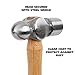 GreatNeck BP12 Ball Peen Hammer, 12 Oz. Drop Forged Steel Metalworking Tool With Precision-Balanced Authentic Hickory Wood Ball Peen Hammer Handle, For Riveting, Shaping, And Bending Metal