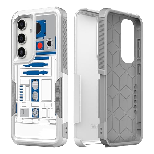 Candykisscase for S25, Robot Pattern Shock-Absorption Hard PC and Inner Silicone Hybrid Dual Layer Armor Defender Case for Samsung Galaxy S25