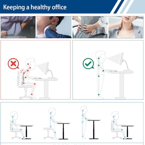 Image of Weahre - Height Adjustable Standing Table with Electrical Lifting | Ergonomic Design | 100 KG Lifting Capacity | Digital Display - Preset Memory Control | (Black 1200 x 600 Top, 705-1150 Height)