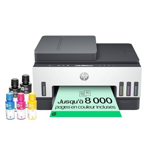 HP Smart Tank 7305, 28B75A, Imprimante Multifonction Couleur, Réservoir d'Encre à Haut Volume d'Impression, Jusqu'à 12000 Pages en Noir et 8000 Pages en Couleur, Recto Verso Automatique, Wi-Fi, Grise
