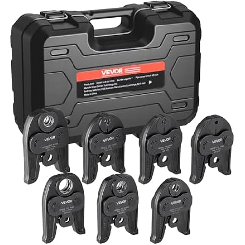 VEVOR 7PCS Pressing Jaws 1/4" to 1-1/8" - Compatible with RLS Copper Pipes, Work with 32KN Standard Press Tools for High Pressure HVAC/R Applications - with Case
