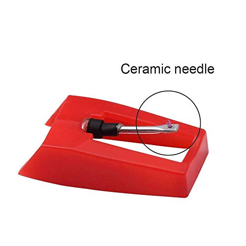 Universal Record Player Needle Turntable Needle Stylus Replacement with Ceramic Ruby Tip for ION Crosley Victrola Pyle Phonograph Vinyl LP Player Pack of 5 (Red) - Thumbnail 6