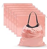 BILIPLE Schuhtasche Kordelzugbeutel,6 Stück Aufbewahrungsbeutel Aufbewahrungstasche aus Seide Handtaschen-Organizer Kordeltasche für Handtasche Geldbörse Taschenbücher Schuhe Stiefel (Rosa)