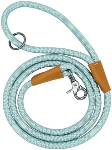 5FT Nylon Rope Dog Leash, Short Leash for Training Small Medium Large Dogs (Harbor Gray, 5FTx10MM)