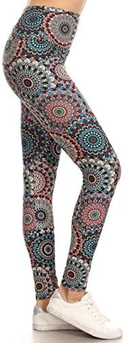 Leggings Depot Leggings de yoga con estampado de yoga de 12,7 cm para mujer – – Talla Única