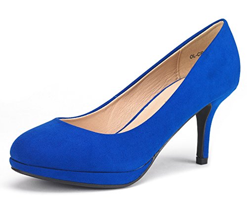 DREAM PAIRS Tiffany Women's Classic Elegant Versatile Low Stiletto Heel Dress Platform Pumps Shoes