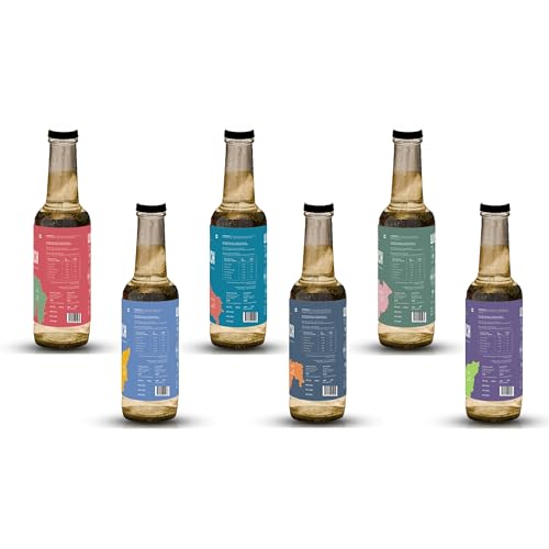 Image of SBOOCH - Koshimbir, Naga Pepper, Tulsi & Lemon, Rasam, Rice & Pandan, Gor Keri -Sparkling Kombucha 275ml Pack of 6 Flavours | Naturally Fermented Tea Drink | Low Sugar, Vegan, Non-Alcoholic | Clean, Gut-Friendly, Antioxidant-Rich Premium Beverage