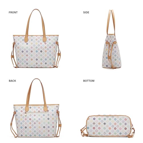 Image of Women Fashion Synthetic Leather Handbags Tote Bag Shoulder Bag Top Handle Satchel Purse Set