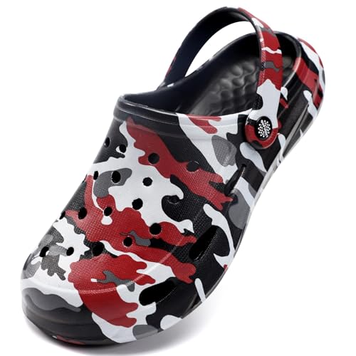 Image of Kids Boys Girls Classic Camo Garden Clogs & Mules | Lightweight Summer Shoes - Quick-Dry Non-Slip Beach Clogs