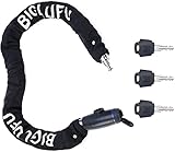 【Cadena de alta calidad】 Eslabones de cadena de cuatro lados de acero al manganeso 3T de alta resistencia, fuertes y resistentes, mucho más seguros que la mayoría de los otros candados de cadena en el mercado. El candado de cadena de la bicicleta mide 90 cm de largo y 8,5 mm de grosor. Peso: 2,8 libras (1,27 kg).