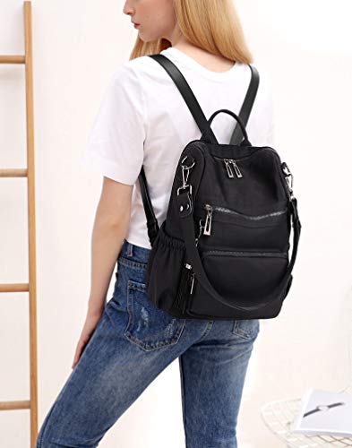 Image of UTO Women Backpack Purse Leather Vegan Ladies Fashion Designer Rucksack Convertible Travel Shoulder Bag with Tassel