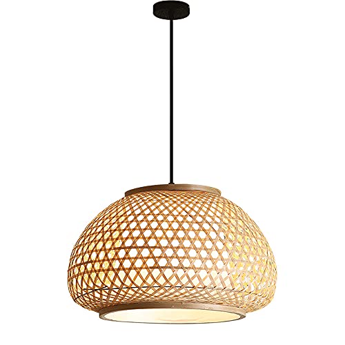 Lámpara de bambú estilo japonés E27 que elimina la luz agresiva en el salón