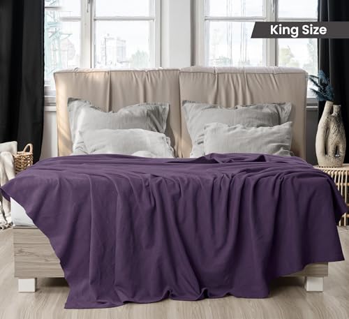 Image of Utopia Bedding 100% Cotton Thermal Blanket Plum King Size Soft, Lightweight, Breathable, Cozy Spring and Summer Blankets for Bed, Home Room Decor Gifts for Women and Men (90x108 Inches)