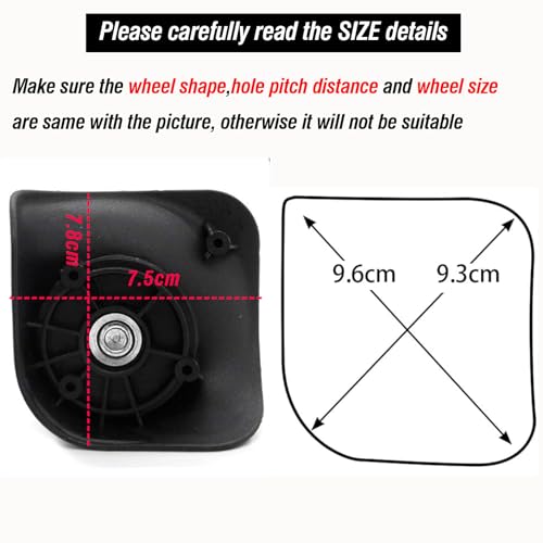 Super Ma Casal de rodas giratórias de substituição para malas de bagagem de vários tamanhos, W041-2X