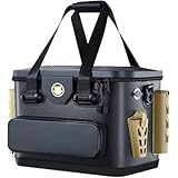 VGVG座れるタックルボックス 釣り用タックルボックス EVA素材 フィッシングボックス 大容量 多機能釣り具バッグ ロッドホルダー付き フィッシングバケツ 防災収納 釣 り具 釣 りボックス 釣 (48*31*31cm,内箱なし)