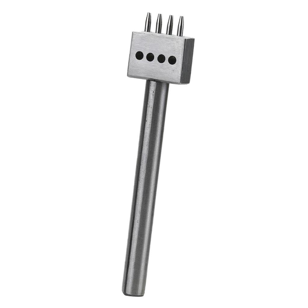 UJEAVETTE Leather Craft Row Hole Punch Cutter Tool Stitching DIY 8mm Space 4 Prong 3