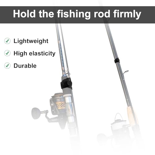 BOXOB 30pcs Silicone Fishing Rod Straps, 2 Sizes Stretchy Fish Rubber Bands Belts for Pole Storage Cable Ties Rods Accessories - Thumbnail 3