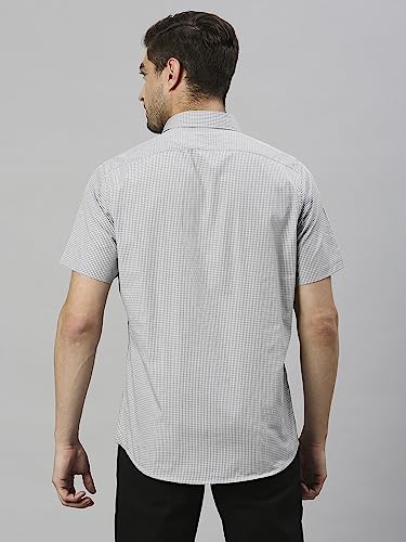 Image of Thomas Scott Mens | Half Sleeve Checkes | Printed | Slim Fit | 100% Cotton | Spread Collar | Shirts