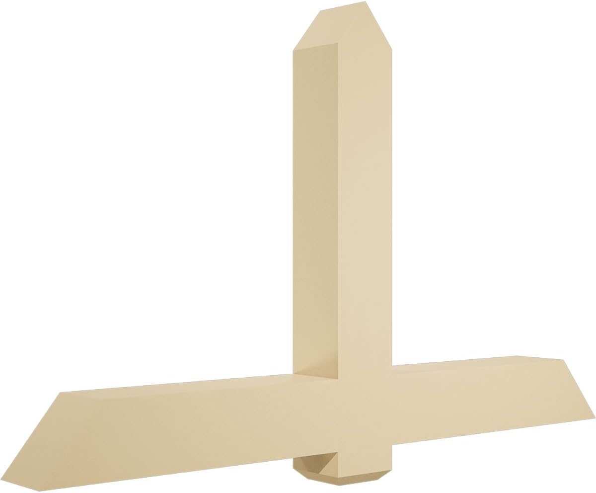 60"W x 37 1/2"H x 6"D x 6"F, 15/12 Pitch, Eugene Signature Urethane Gable Bracket, Primed Tan