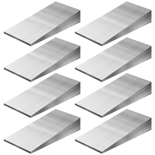 Image of YOUNTHYE 8PCS Metal Wedge Shims Triangle Flange Wedge Steel Wedges for Welding Silver Metal Flange Wedge Pipe Fitting Welding Tool 4.7 x 2.4 x 0.79 inch Steel Wedge Set