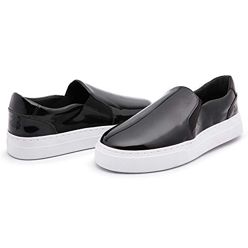 Slip feminino tipo Iate Sola costurada. Leve e Macio Lançamento (Preto verniz, 38)