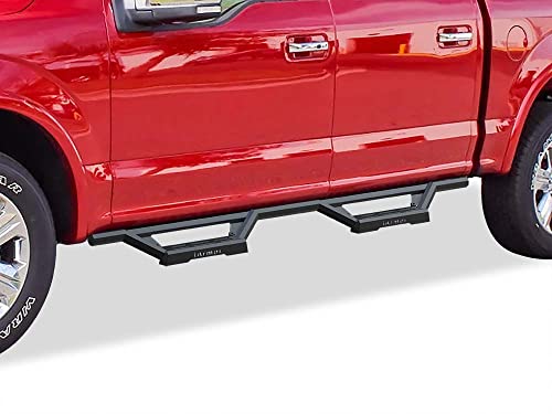 APS Drop Steps Running Boards Compatible with Ford F150 2015-2024 SuperCrew Cab & F150 Lightning 2022-2024 & F-250 F-350 Super Duty 2017-2024 Crew Cab Stainless Steel Side Bars