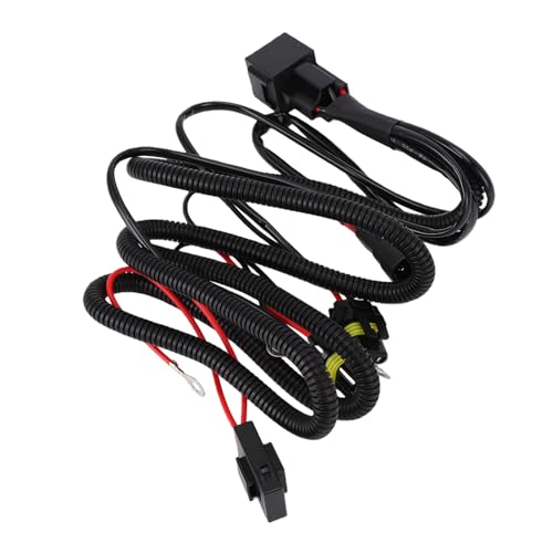 Vikye 9006 Fog Light Wiring Harness Relay Kit, 40A 12V One to Two Dual Plug Connector, with Built in Relay, for Car Truck SUV LED Halogen Lights