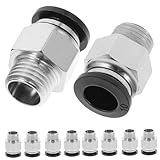 TOPPERFUN 10pcs Push to Connect Pneumatic Tube Fittings for Air Tools Plated Connectors Straight Quick Release Fittings for Industrial Applications