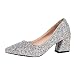 Tacchi Tacchi Tacco A Punta Grosso Grandi Donne Partito Paillettes Moda Scarpe Punta di Cristallo Tacchi Alti da Donna Scarpe Tacco Zeppa Eleganti