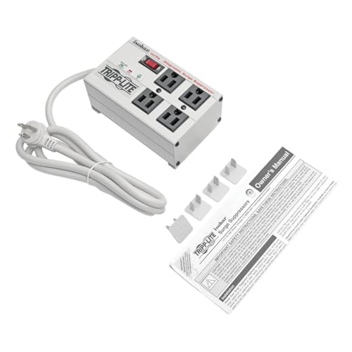 Image of Tripp Lite ISOBAR4ULTRA Isobar 4 Outlet Heavy Duty Power Strip Surge Protector, 3330 Joules, 6ft Cord, Flat Plug, Metal Power Strip, Industrial Garage Work Shop Bench, Under Desk and Wall Mountable