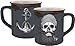 Tasse Sailor Skull Emaille-Optik, Blau