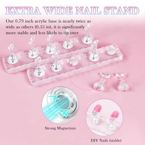 Image of 50 PCS Nails Packaging Bags with Nail Stand for Fake Nail, Holographic Press On Nail Storage Container Nail Art Kit for Diy Design,Nail Cardboards with 2 Double-sided Tape Salon Home White