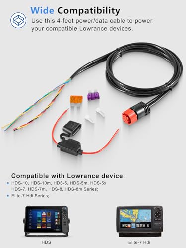 Cable de alimentación PC-30-RS422 para sonar Lowrance HDS y Elite 3