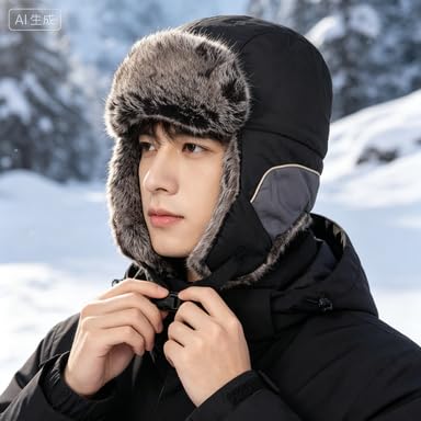 Windproof Faux Fur Lined Aviator Earflap Winter Trapper Hat for Women Men (Pink) - image 5