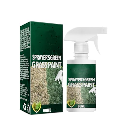 Rasenfarbe Grün zum Sprühen,Natürliche Rasenfarbe Reparatur Grasfarbe,Green Spray for Lawns,Flüssigdünger für Rasen,Grüner Grasspray Für Den Garten,Grünes Gras Spray für Rasen 60ML