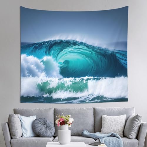 Tapiz de olas oceánicas JEJEA para transformar tu dormitorio con estilo artístico