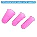 PATIKIL Rubber Finger Tips, 2 Set Silicone Thumb Fingertip Protector Covers Guard Finger Grips Thimble for Office Counting Sorting Sewing, Pink Size Assorted