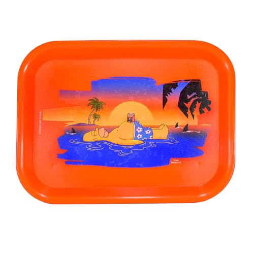 Plateau à rouler officiel 19 x 25 cm - Articles pour fumeurs - Accessoires pour cigarettes - Plastique recyclable - Cadeau original (plage)