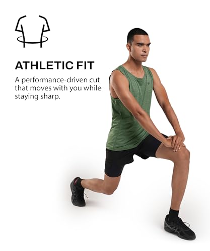 Image of TEGO Men's Pacer Tank | Lightweight Ultra-Breathable Running Tank | Moisture-Wicking | Athletic Fit | Chafe-Free Seams | Reflective Details | 100% Polyester Gym Tank Top