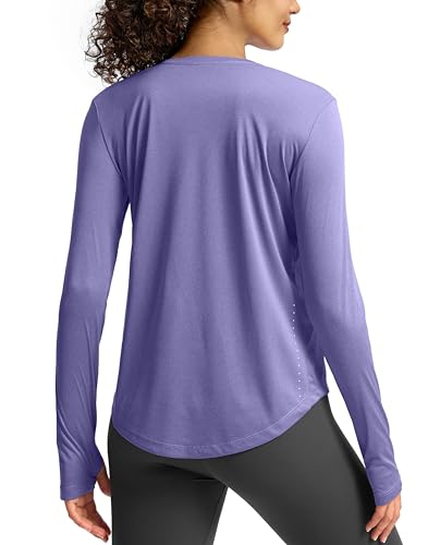 Image of Soothfeel Lightweight Long Sleeve Workout Tops for Women Gym Running Shirts | Quick Dry, Breathable, Moisture Wicking, UPF 50+ Sun Protection, Athletic Shirts for Running, Gym, Exercise, Yoga, Hiking