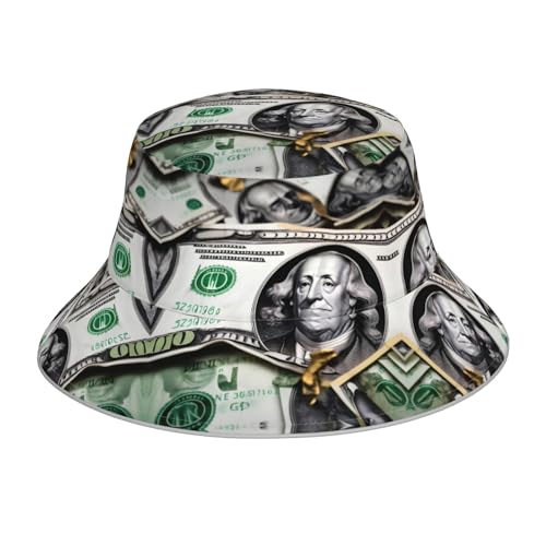 XZDHYZ Banknotenmuster, Unisex, verschiedene Stile, reflektierend, geeignet für Sommer, Outdoor, Strand, niedlich und modisch, schwarz, Schwarz, Einheitsgr��e