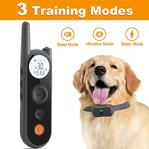 Dog Training Collar With Remote, Rechargeable Shock Collar For Dog With Security Keyboard Lock, 4000 Ft (1.22 Km), 3 Modes Beep, Vibration, Shock, Ipx7 Waterproof Dog Shock Collar For All Breeds, Size #TOP1