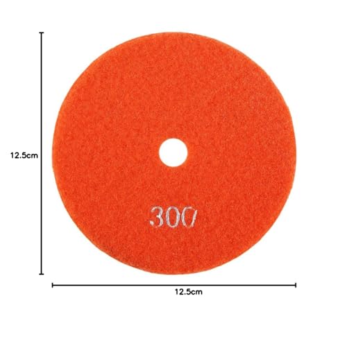5inch/125mm Nass Diamant Polierkissen Schleifscheibe Grit f¨¹r Granit Marmor Beton Poliersatz mit 300 St¨¹ck Polierpads zum Stein Polieren