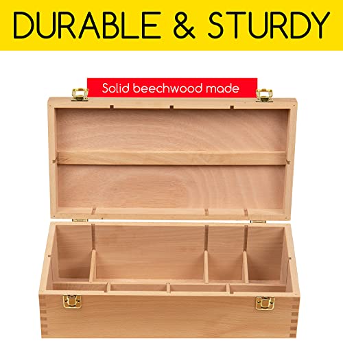 MEEDEN Sturdy Wood Tool Box: Beechwood Portable Art Supply Organizer - Large Artist Storage Box - Image 2