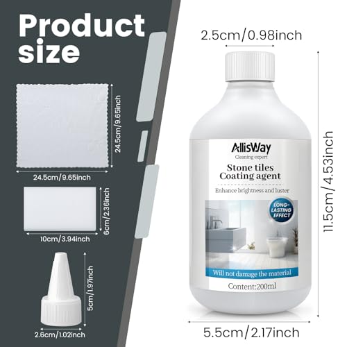 Marmor Politur und Reiniger in Einem, Imprägnierung für Granitspülen Bietet Schutz auf Nano-Ebene für Granitspülen, Geeignet für Granit, Marmor, Fliesen und Andere Steinoberflächen, 200ml