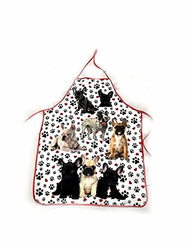 Cadeau Bouledogue Français comprenant un tablier 80x60 cm et un porte-clés