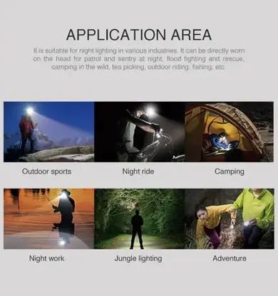 Image of 982 LED Torch with 200W Laser | 5 Light Modes & Zoomable Telescopic Lens | Rechargeable Long Range Flashlight | Heavy Duty Metal Torch for Outdoor & Emergency (Multicolor, 30 cm)